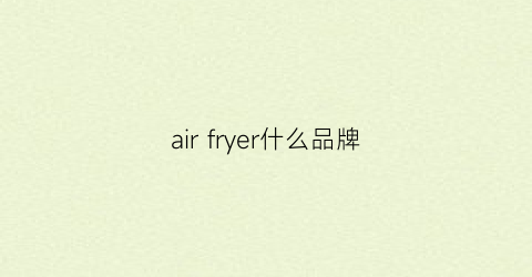 airfryer什么品牌(airleaf是什么品牌)